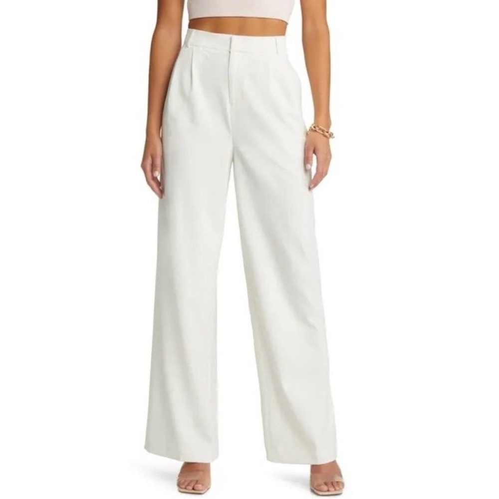 & Other Stories Off White Wide Leg High Rise Trousers 4